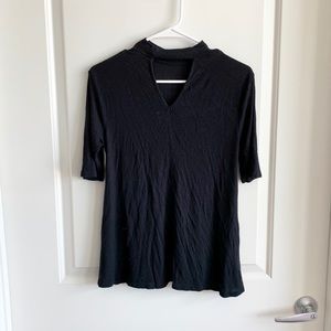 SO Perfectly Soft Black Ribbed Tunic | Medium